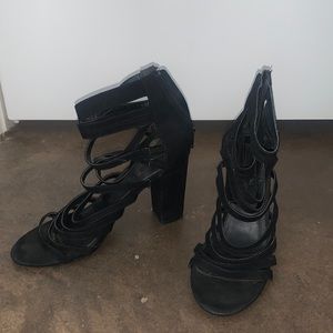 Size US 7 strappy block heels
